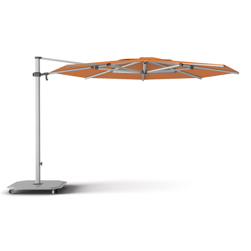 192'' W Sunbrella® Cantilever Umbrella, Silver Anodized, Matte White, Tuscan