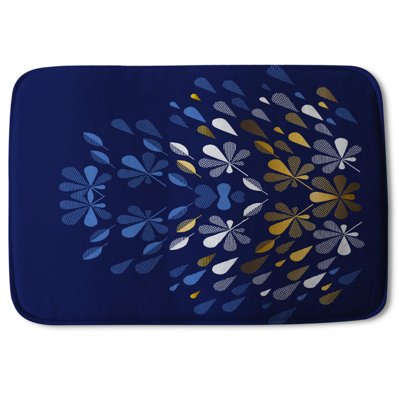 Aivry Memory Foam Non-Slip Bath Rug, Floral 13