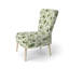 Chaise rembourrée en velours à motif floral - Chaise d'appoint vert mousse et pétales-1392297800