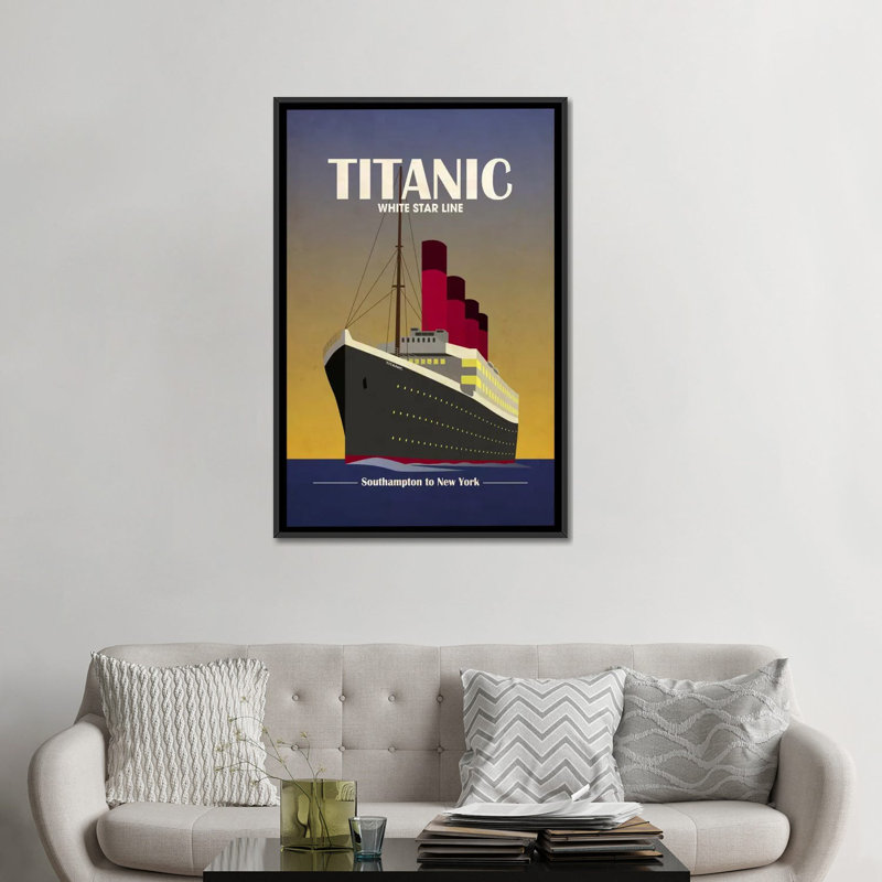 « titanic ocean, art déco » par michael tompsett, affiche rétro sur toile, H 48 po x l 32 po x P 1,5 po, Pas de tapis