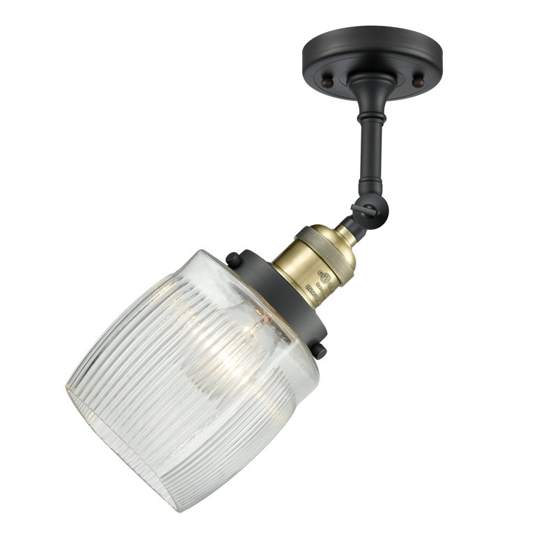 Plafonnier semi-encastré 1 lumière 5,5 po Mireya, Laiton antique noir, Ampoule non incluse