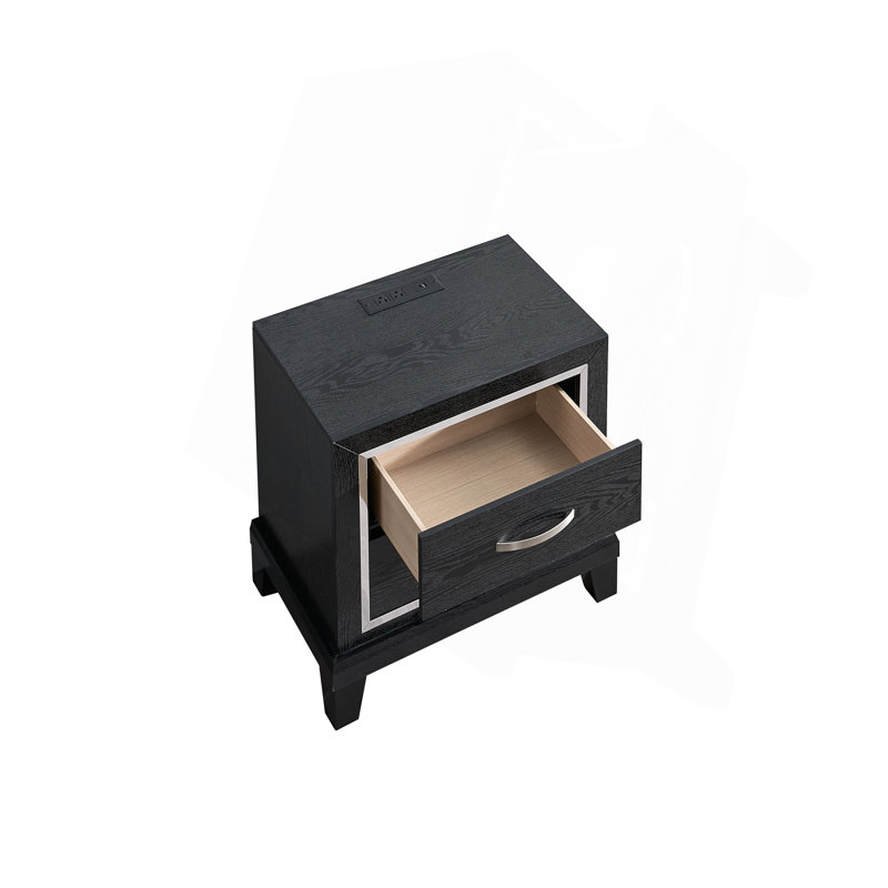 2 Drawer Nightstand With AC/USB Outlets