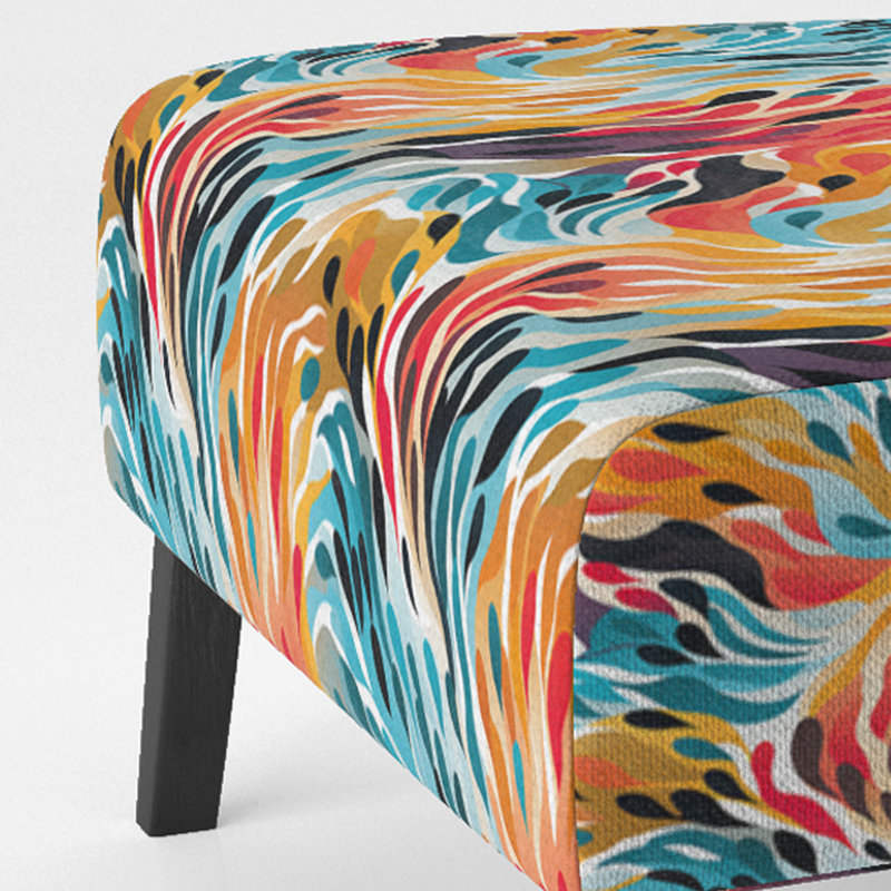 Fauteuil de chambre rembourré Rainbow Cheetah Waves