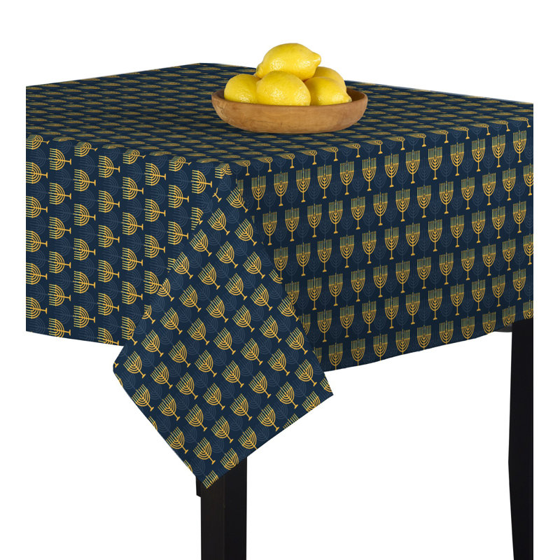 Jadon Geometric Square Hanukkah Tablecloth, 70" x 70"