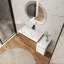 Meuble-lavabo mural avec lavabo en résine, tablette de rangement, portes à fermeture en douceur-870292553