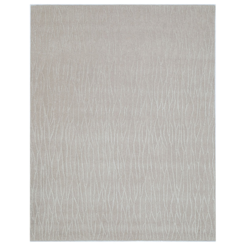 Tapis de couleur unie touffeté à la main Linn, Rectangle 7 pi 6 po x 9 pi 6 po
