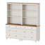 Garde-manger de style Mid-Century avec 6 tiroirs, armoire de rangement de style campagnard avec tablettes réglables pour la cuisine, le salon, la chambre à coucher, blanc