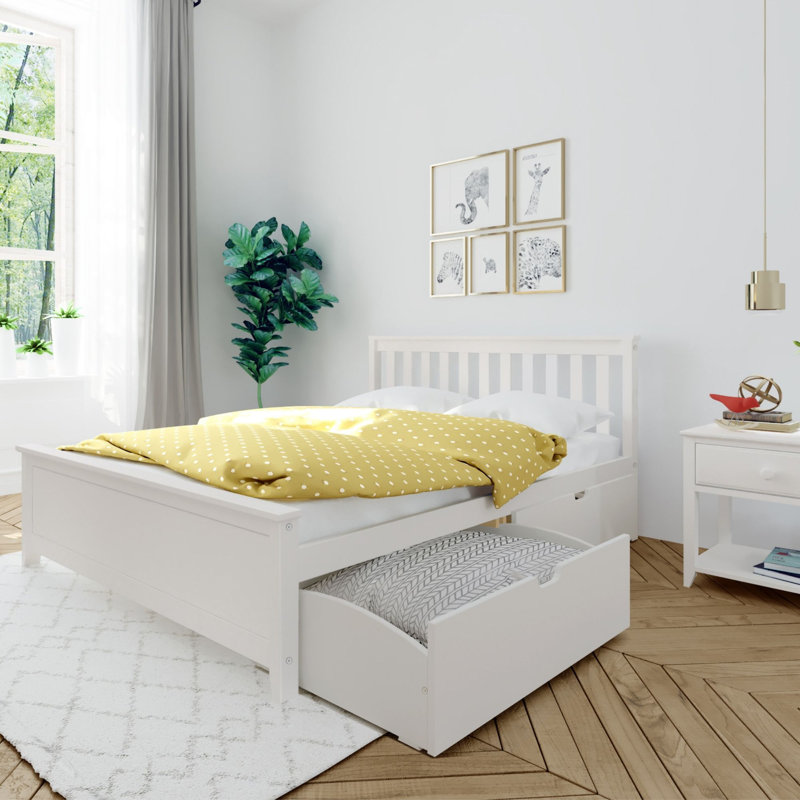 Haddon Solid Wood Slat Storage Bed, White
