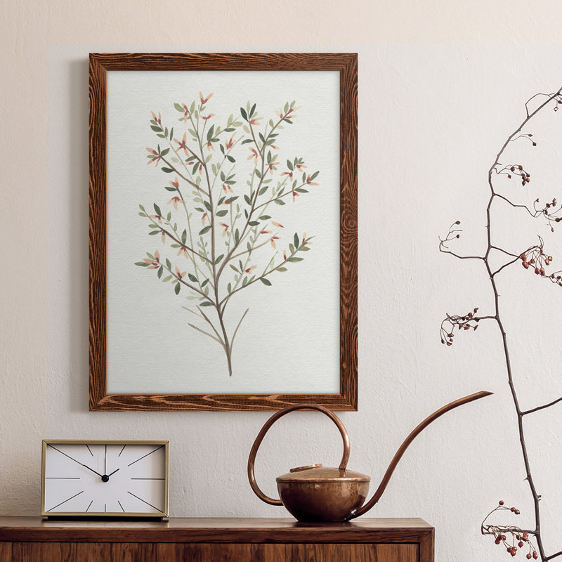 Toile simple encadrée Premium Sprig III - prête à être accrochée, Érable, H 24 po x l 20 po x P 1 po