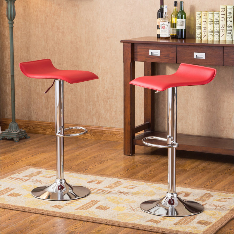 Ensemble de 2 tabourets réglables Contemporary Chrome