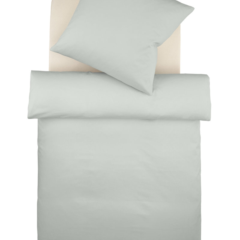 Interlock-Colours 26 TC Duvet Cover Set, Nickel, 155 x 200 cm - 1 Pillowcase (80 x 80 cm)