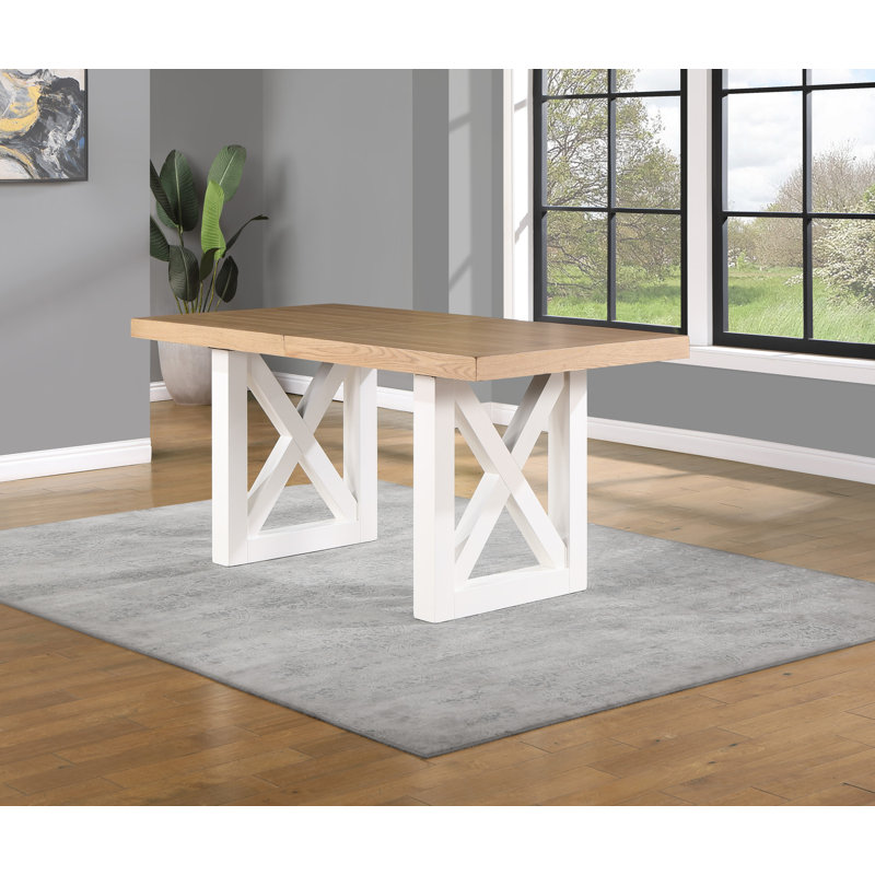 Table de salle à manger extensible Lixy, Blanc