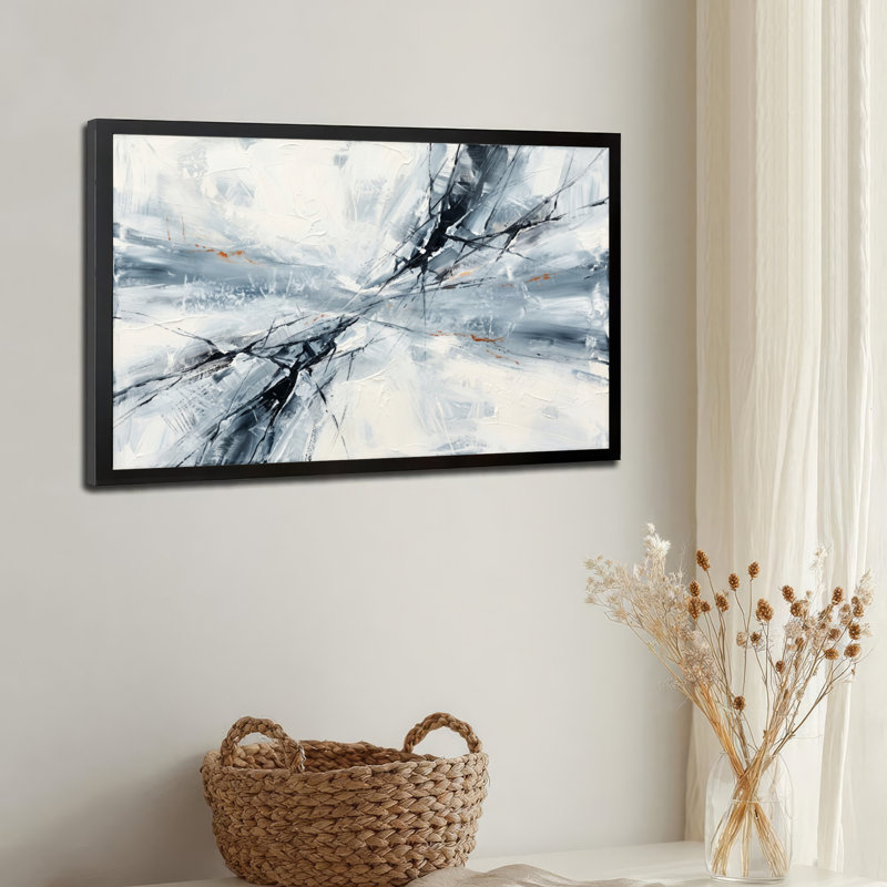 Art mural sur toile noir encadré pour le salon, la chambre à coucher, le bureau ou le vestibule - décoration murale décorative avec art abstrait