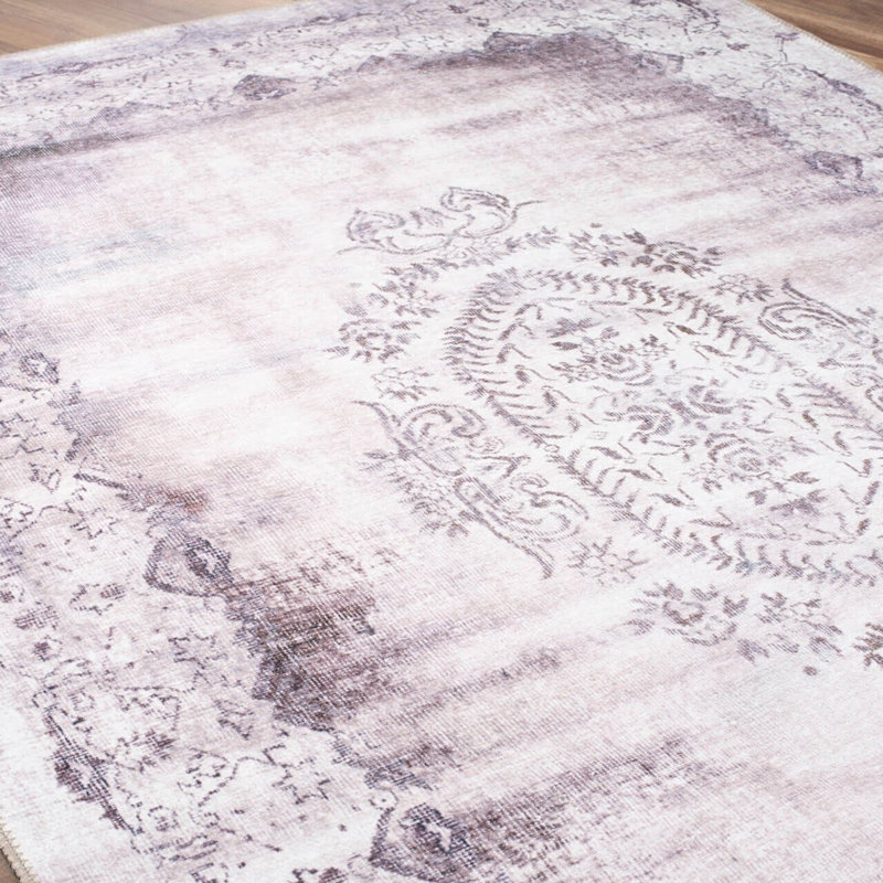 Luxurious Machine Washable Area Rug, 4.9 x 7.5 Feet, 100% Polyester, 1850 g/m², Pile Height: 0.2 inches | Eco-Friendly Recycled Poly Cotton Backing | Perfect for Living Room & Bedroom, Soft and Durable Design