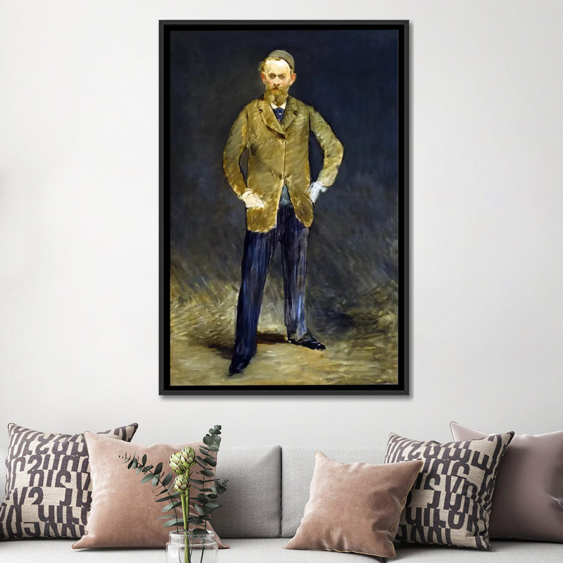 «The Self Portrait» par Edward Manet - Impression sur toile tendue sur toile tendue avec châssis, Toile avec cadre noir