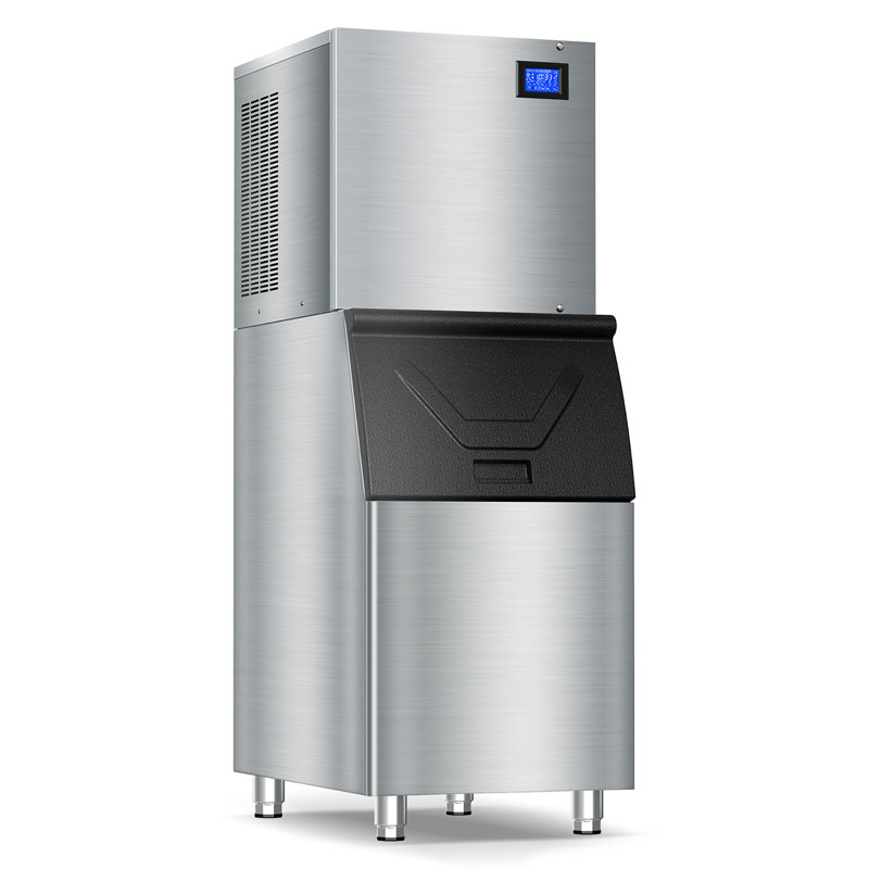 High-performance Commercial Ice Maker Machine: 500lbs/24h Production, 350lbs Storage, 156 Ice Cubes In 6-15 Mins - Stainless Steel Industrial Ice Maker
