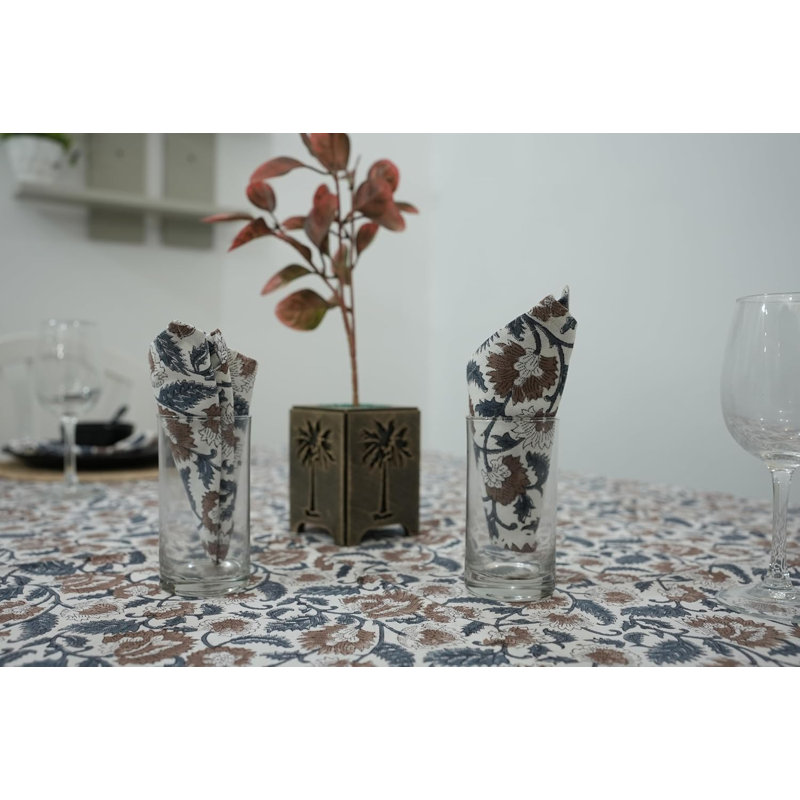 Fabdivine 18X18 Inch Dinner Napkins – Enhance Your Dining Experience, Mandakni, Blue