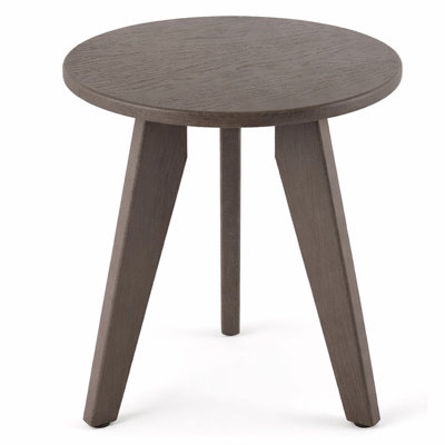 Small Round Outdoor Weather-Resistant Side Table for Patio, Porch, Deck, Pool