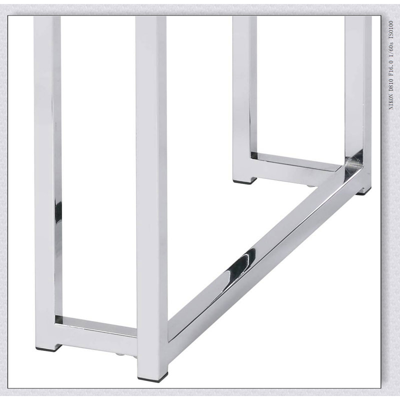 Chafik Natural Oak & Chrome Finish End Table