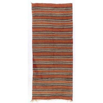 Tapis turc rétro tissé à la main 4,7 x 10,8 pi (en laine), entièrement en laine