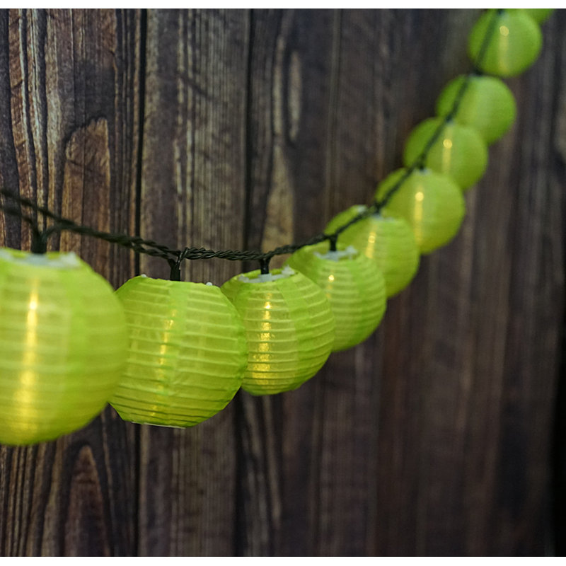 Outdoor 40 - Bulb 393.7'' Solar Powered LED Shaded String Light, Green