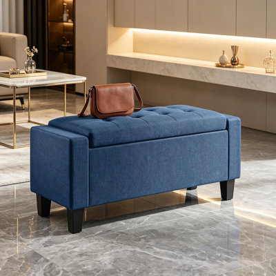 Banc ottoman de rangement avec accoudoirs rembourrés