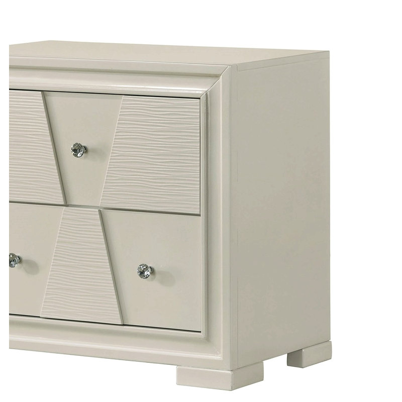 Mobilier de chambre à coucher avec pattes trapézoïdales texturées et table de chevet anglaise