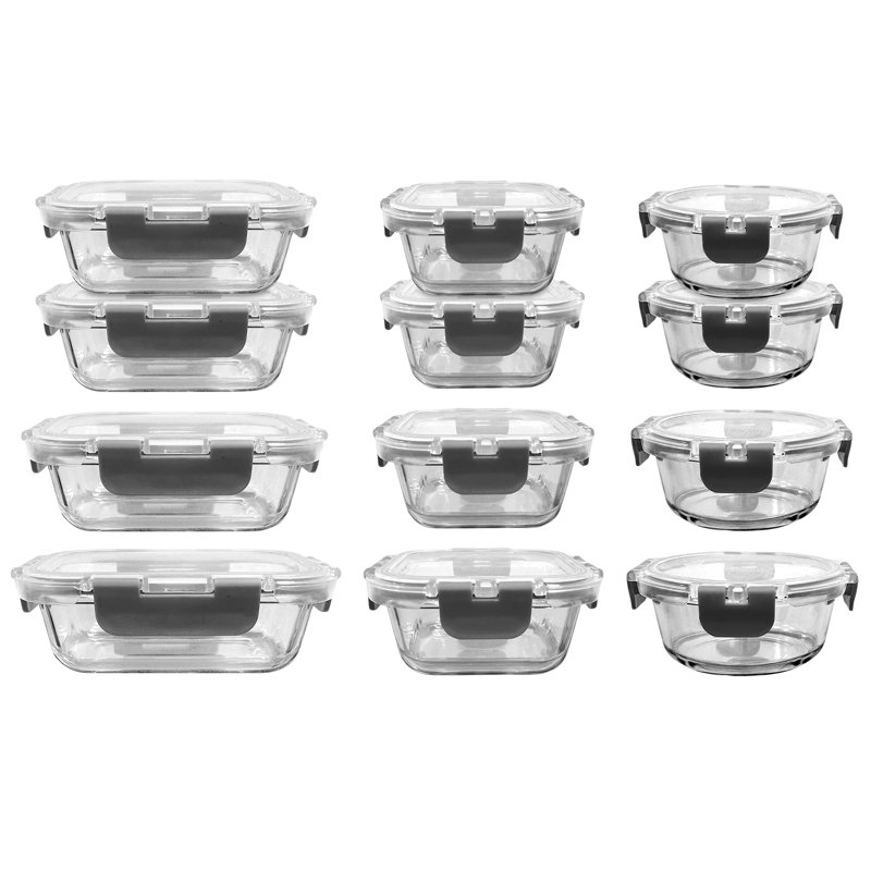 Alisynn 35oz. Glass Food Storage Container, Gray