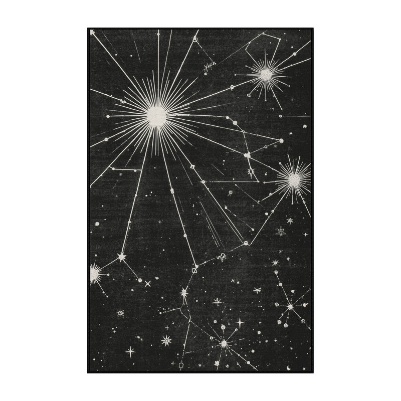 Tapis gris moderne et contemporain lavable à la machine Pavle, 5 x 8