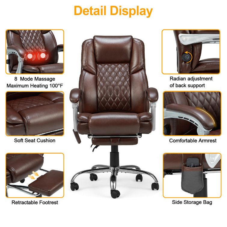 Inbox Zero Katrein Ergonomic Heated Massage Executive Chair & Reviews