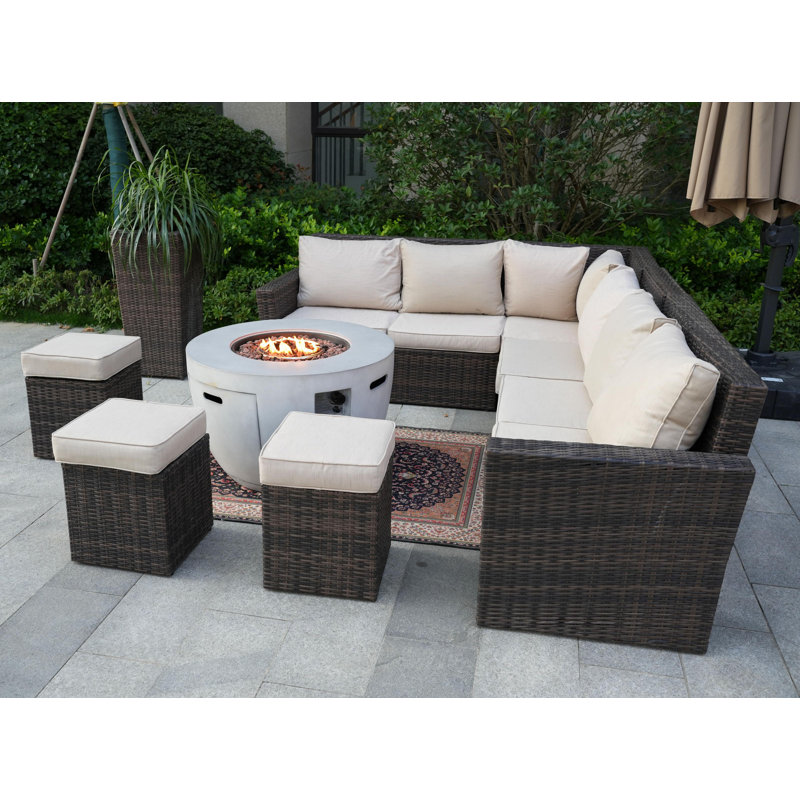 9 - Person Patio Conversation Set with Cushions
