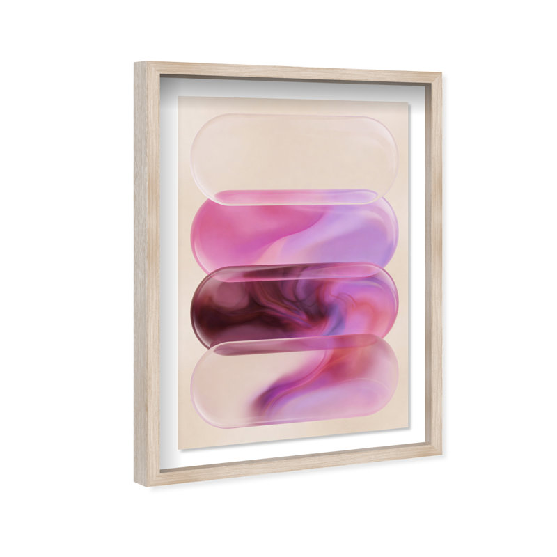 Clear Rose Print by Oliver Gal, 16.5"H x 11.5"W, Natural Oak Shadowbox