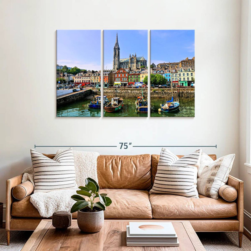 Bateaux du port de Sebbie Cobh, H 36 po x l 57 po