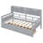 Twin Size Daybed, Gray - Solid Wood Slat Frame, Bedside Shelves & Drawers For Utility Frame With Slats, Storage-1891061457-1891061463