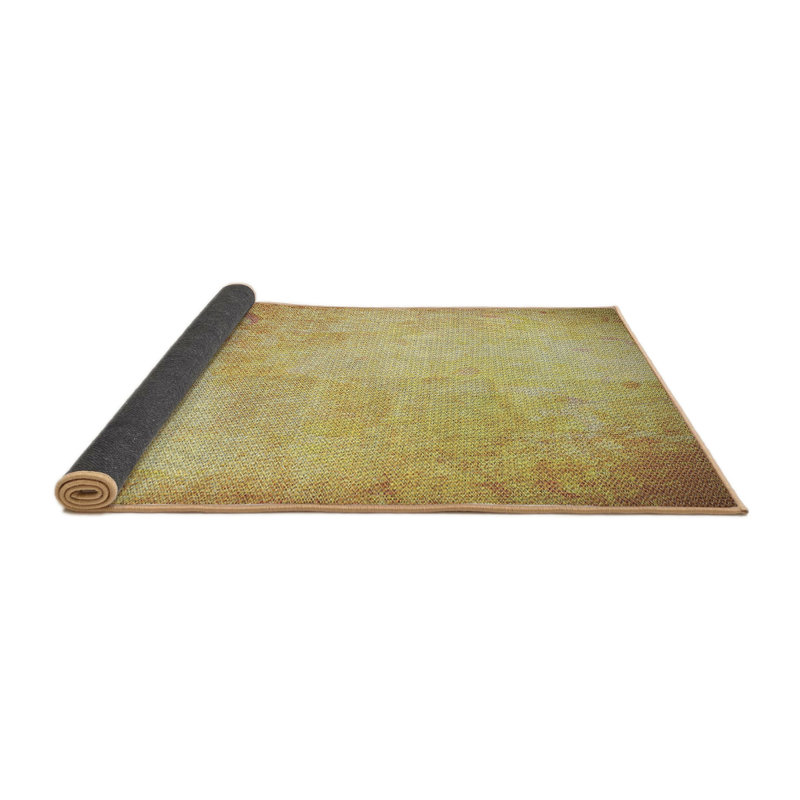 Tapis jaune / brun Power Loom, Rond 5 pi