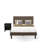2 Piece Queen Bedroom Set - 1 Queen Frame Brown Linen Fabric Padded and Button Tufted Headboard with 1 Night Stand - Wire Brushed Black Finish Nightstand-1422573824