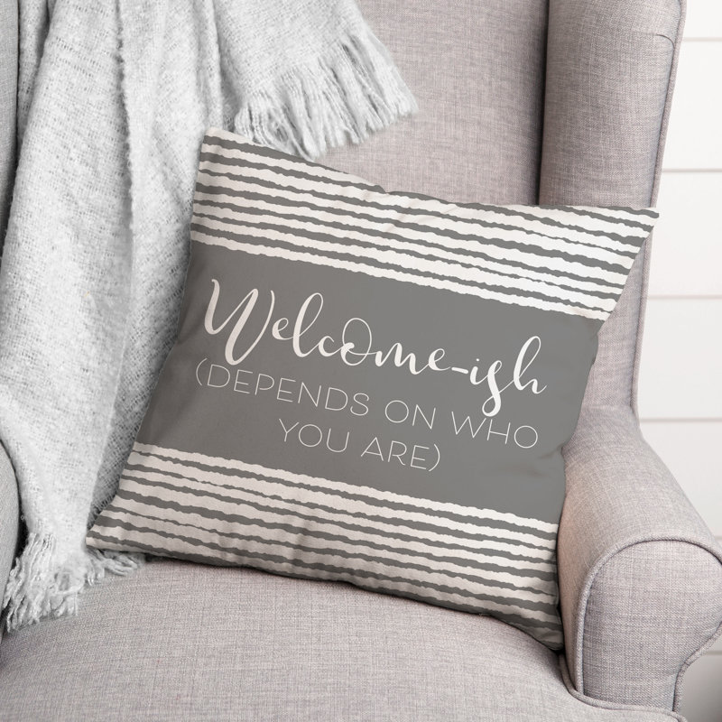 Coussin décoratif, H 18 po x l 18 po, Gris