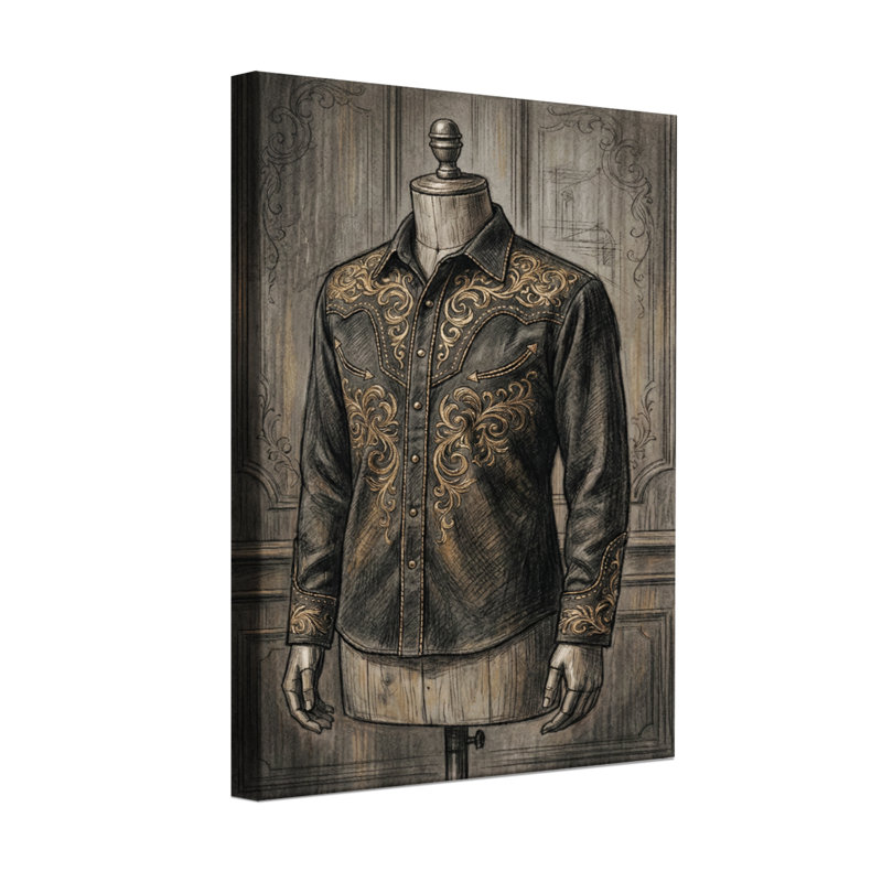 Motif de chemises en cuir brodé Fashion Western, H 18 po x l 12 po