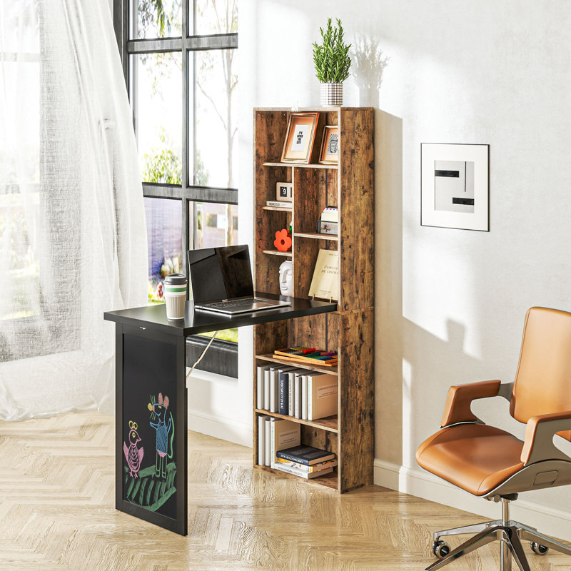 Bureau à domicile, bureau d'écriture convertible escamotable, bureau d'ordinateur compact pour dortoir, chambre à coucher, bureau, salon