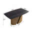 63 "Modern Artificial Stone Curved Panel Bronze Iron Metal Legs-Can Accommodate 6-8 People-591241249