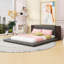 Lit plateforme tapissier en velours avec tablettes et tête de lit Modern Modern-717482522