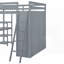 Lit mezzanine double avec garde-robe, bureau et amp; Tablettes - gris, L 78 po x l 76,6 po x H 68,9 po, aucun sommier requis, support solide-207682759