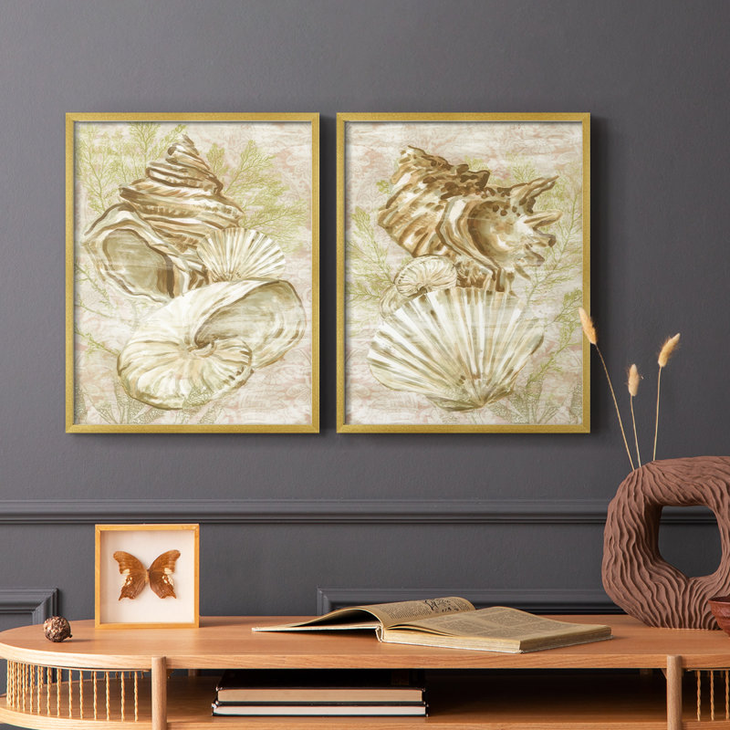 Impression antique encadrée I - Premium, prêt à accrocher, Doré, H 15 po x l 24 po