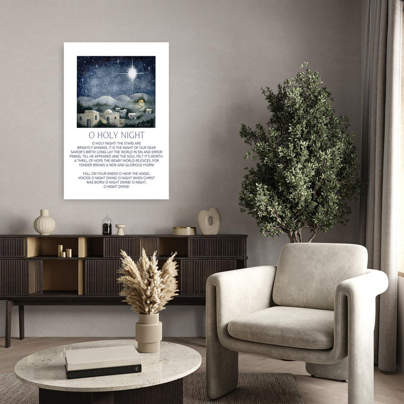 O Holy Night Nativity 1 Piece Wrapped Canvas Wall Art, 91.44cm H x 60.96cm W