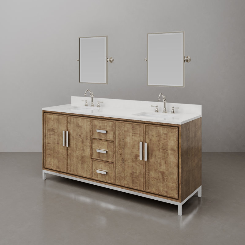 Westin 72" Freestanding Standard Double Bathroom Vanity with Top, Mirror Included
