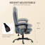 Fauteuil de bureau à 7 points de massage à vibration avec roues pivotantes, gris-643015889