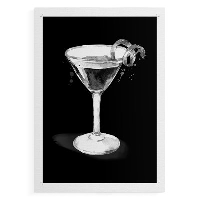 Vêtue d'un martini noir - reproduction de toile seulement - non encadrée