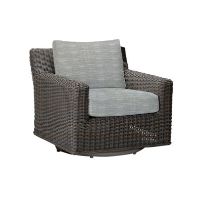 Rustic Swivel Patio Chair with Cushions
