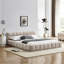Grand cadre de lit tapissier grand avec tissu épais, lit plateforme très grand en chenille avec tête de lit et structure solide-841031846-841031840