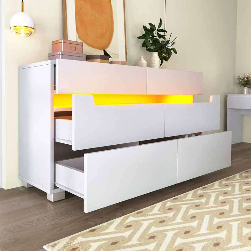 Delberta 120cm W 6 - Drawer Chest of Drawers